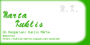 marta kuklis business card