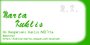 marta kuklis business card